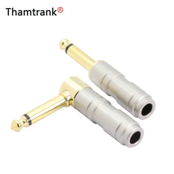 

Right Angle/Straight 1/4'' Phone Jack Balance Wire Connector Copper Jack 6.35mm Mono Speaker Plug 10pcs/lot