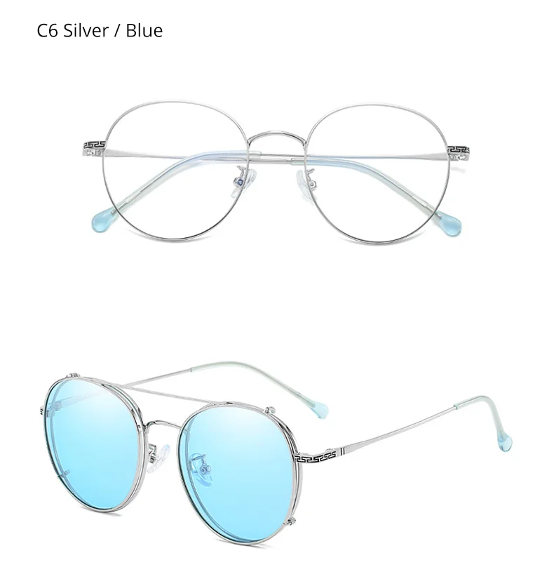 Ralferty, винтажные круглые очки, по рецепту, на застежке, солнцезащитные очки, очки для вождения, оптическая оправа, круглая металлическая оправа Z17204