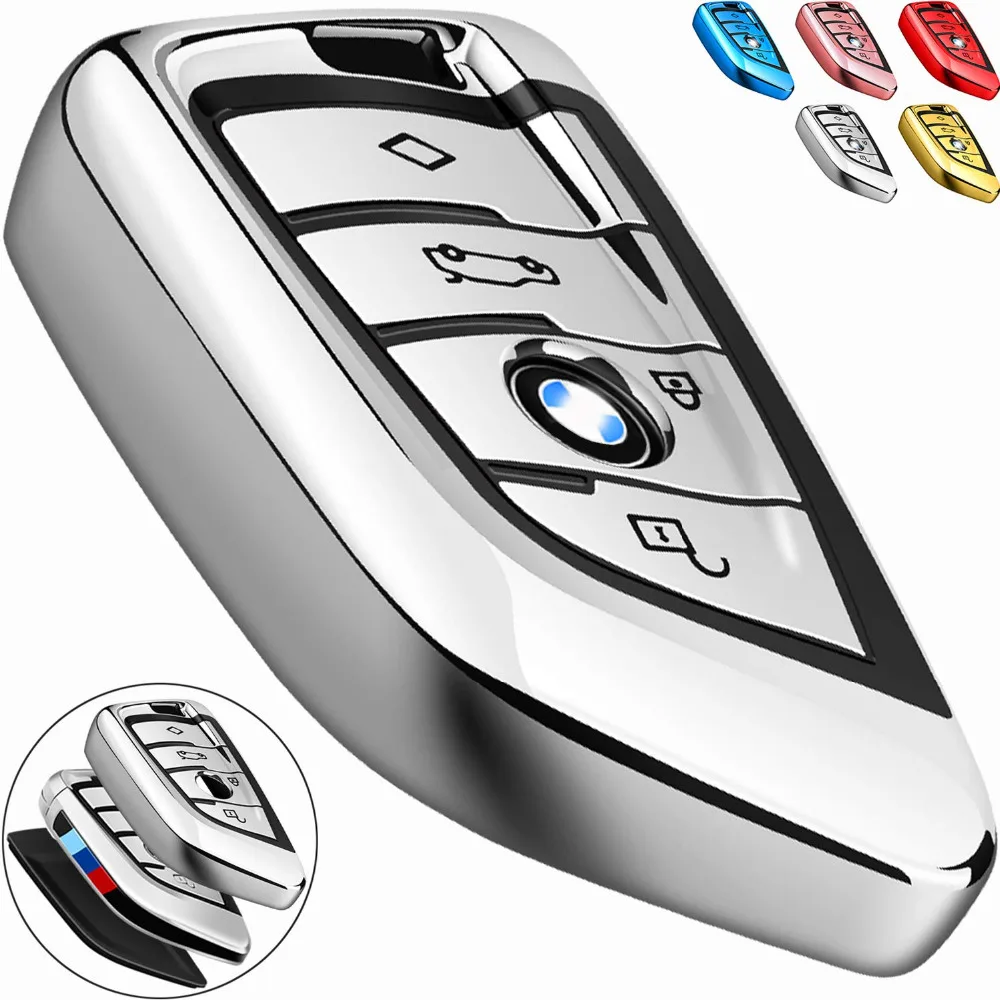 Rush Sale! For BMW Key fob Cover, Key Fob Case for BMW 2 5 6 7 Series X1 X2 X3 X5 X6 Premium Soft TPU Anti-dust Full Protection