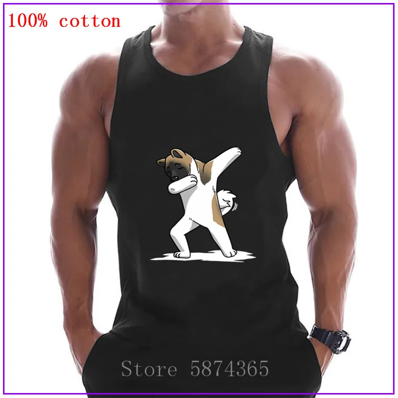 Забавная футболка Pit Bull Dabbing Dog Dab Dance Move Tank топы для мужчин без рукавов Tanktops Одежда
