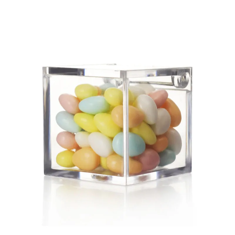 

12pcs/lot Square Wedding Candy Box Plastic Clear Gift Box Transparent Favor Boxes Christmas Baby Shower Souvenirs Display Boxes