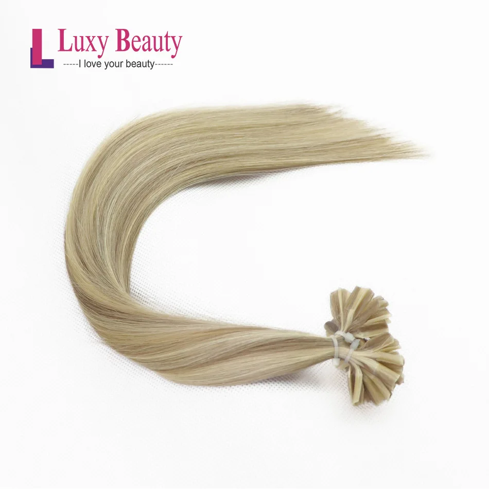 LuxyBeauty, накладные волосы Remy Nail, прямые, машинное производство, 0,8 г/шт., 18 дюймов, кератиновые, Предварительно Связанные человеческие волосы, 8 цветов