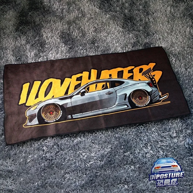 Горячая 35x35 см HellaFlush стиль полотенце для мойки авто JDM Гоночный Автомобиль ткань для чистки полотенце для мытья и сушки автомобиля - Цвет: I