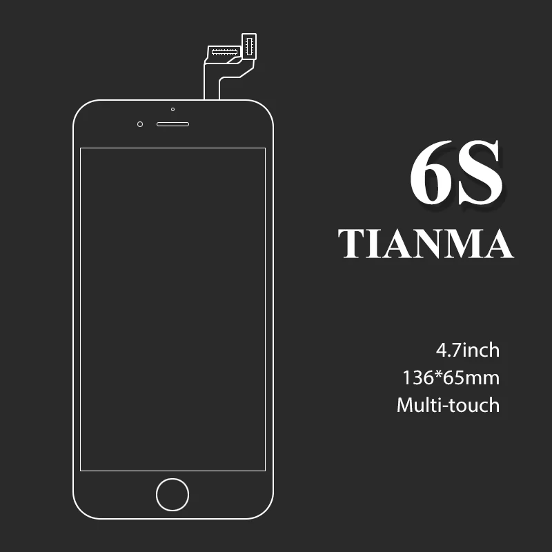 10PCS TIANMA LCD Display For iPhone 6S Touch Screen Replacement No Dead Pixel + Tempered Glass Tool TPU Case | Мобильные телефоны и