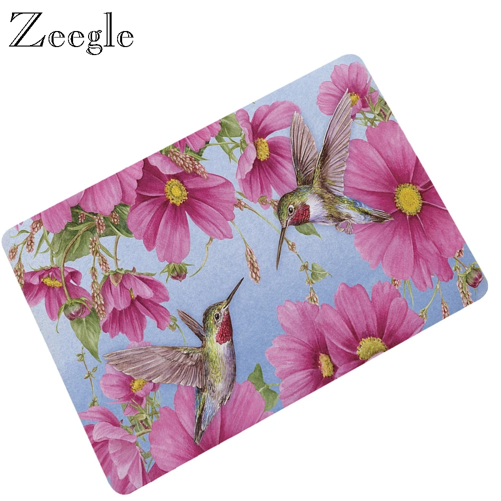 Zeegle напольный коврик с принтом Brids, коврик для входной двери, резиновый нескользящий коврик для прихожей, моющийся коврик для ног, мягкий ковер для гостиной