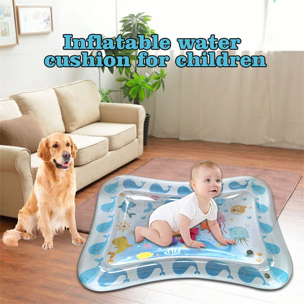 

Inflatable Baby Water Mat Infant Tummy Time Playmat Toddler Fun Activity Play Center for sensory stimulation, motor skills