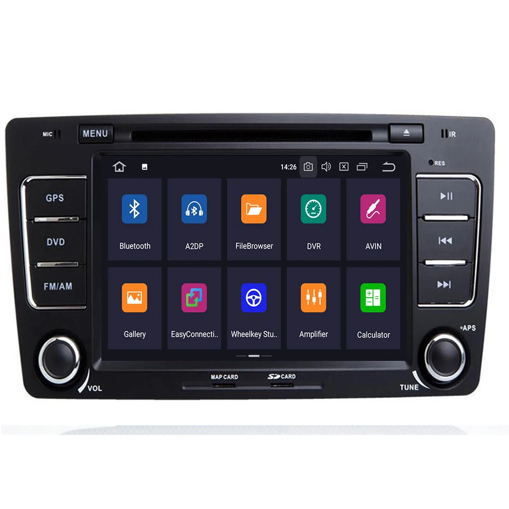 Perfect DSP 2 DIN Android 9.0 IPS 4G 64G CAR GPS For SKODA Octavia 2009 2010 2011 2012 2013 DVD PLAYER radio navigation tape recorder PC 1