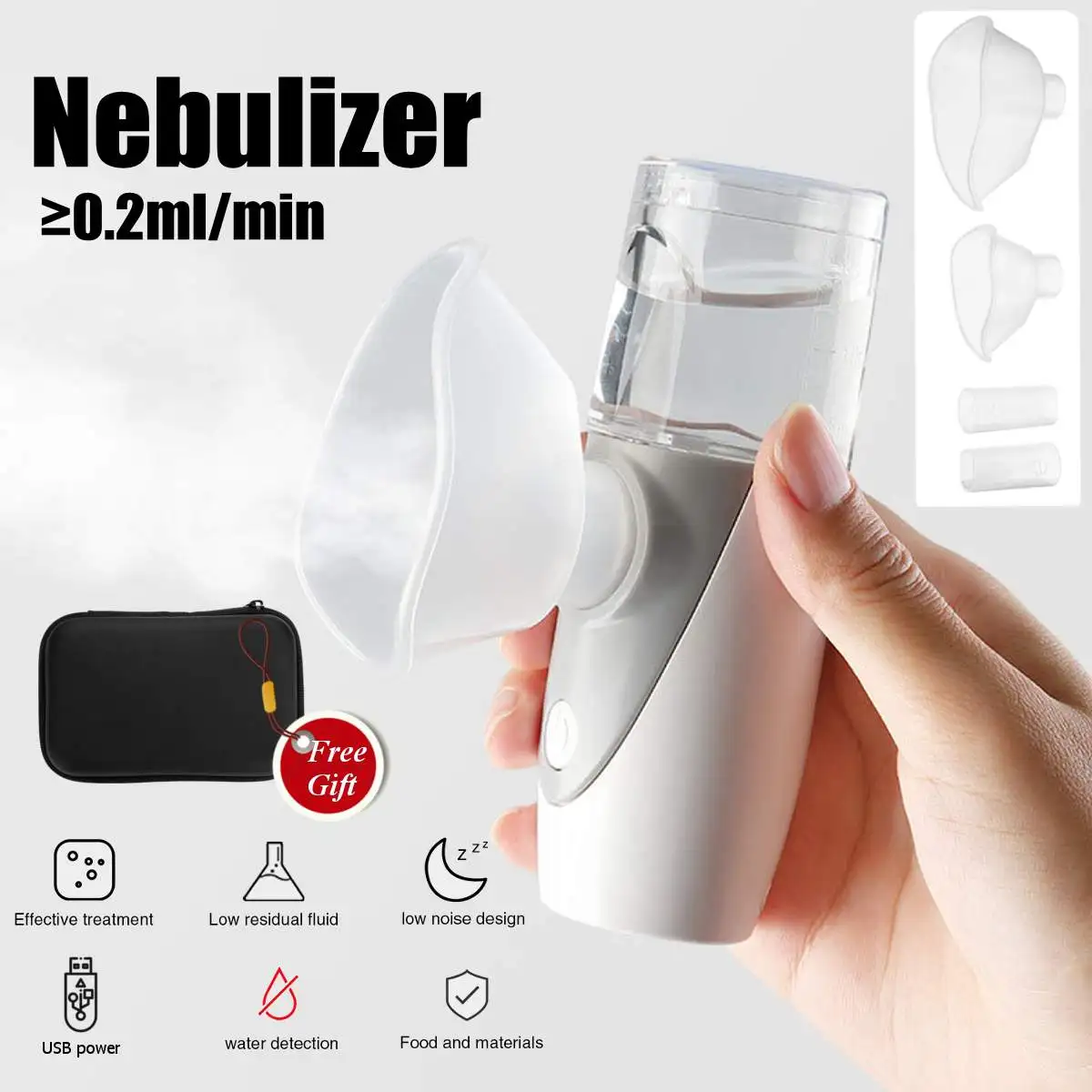 Portable Mini Handheld Facial Steamer Nebuliser Steaming Skin Care Atomizer Respirator Humidifier Adult Kid Inhaler Nebulizer