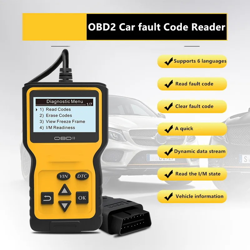 Автомобильный диагностический сканер OBD2 устройство для чтения ошибок на шести
