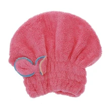 Useful minifiber dry hair dry hair hat quickly dry hair rolled towel cap(watermelon red