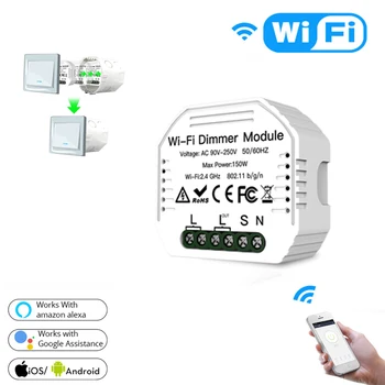 

Smart WiFi Light LED Dimmer Switch Smart Life/Tuya APP Remote Control DIY Breaker 1/2 Way Switch,Works with Alexa Google Home