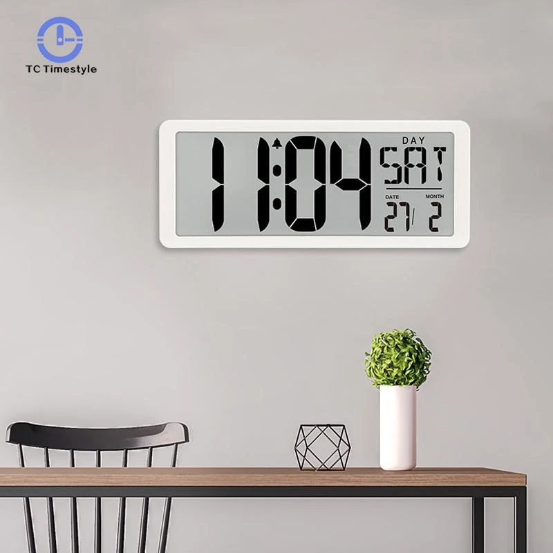 LED Digital Wall Clock Large Number Time Display Alarm Clock with Date Temperature Table Desk Watch Electronic Clocks Home Decor