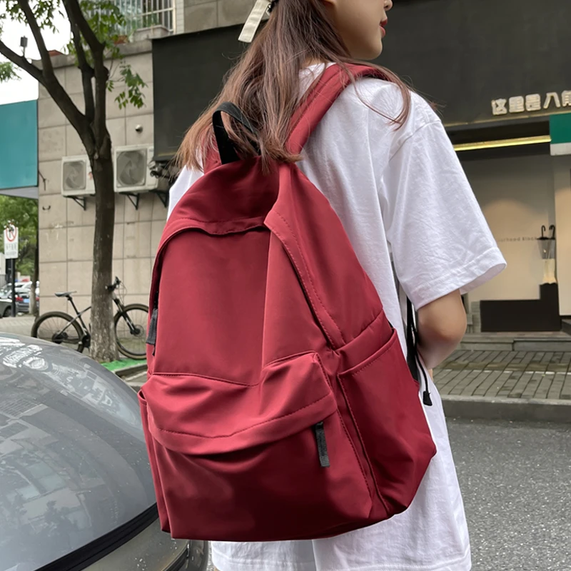 voor maagpijn Grondwet Nieuwe Mode Rode Rugzak Vrouwen Waterdichte Effen Kleur Hoge Schooltas Voor  Tiener Meisje Leuke Student Tas Draagbare Reizen Rugzak|Rugzakken| -  AliExpress