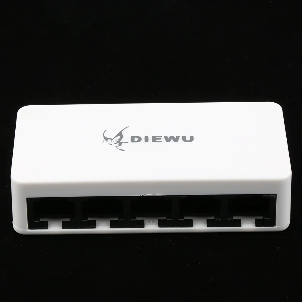 5 Port Fast Ethernet Switch Desktop Network Splitter LAN Hub Micro USB Power