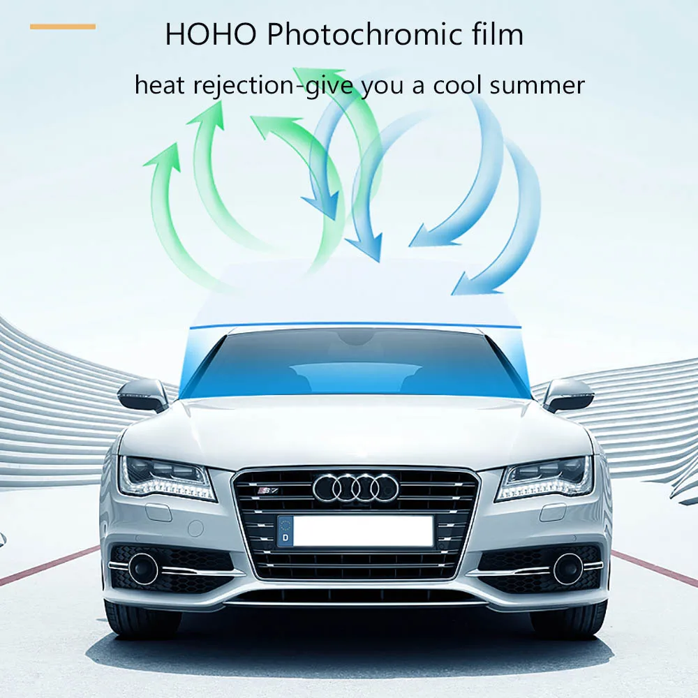 

HOHOFILM 20%-75%VLT Photochromic Film Car Auto Window Tint Changed Visible Light Car Windshield Heat Rejection Sun Control Film