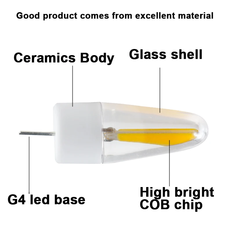 Супер Ампульный светодиодный светильник G4 12 В 3 Вт COB Ac Dc 12 В вольт стеклянный корпус энергосберегающая лампа свеча Точечный светильник люстра лампы