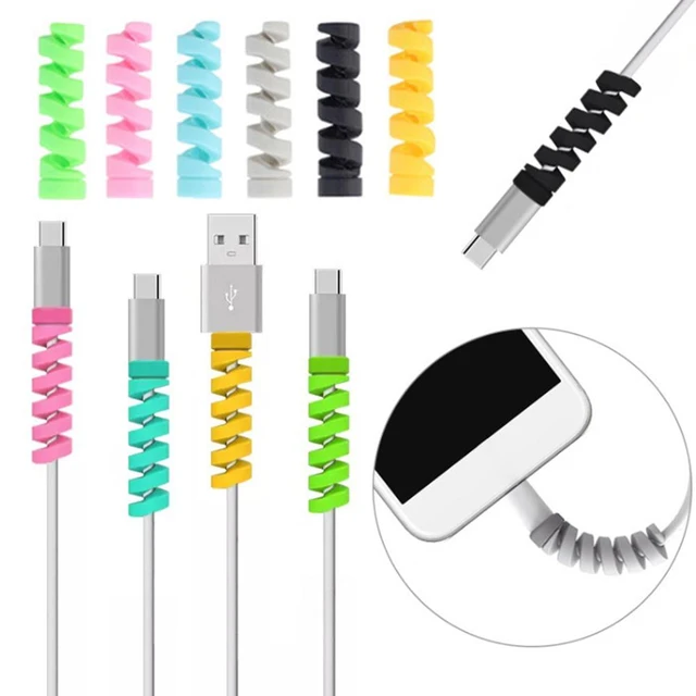 12 Pieces Charger Cable Saver Cable Wire Protector USB Data Cable  Protective Anti Break Cover Sleeve Compatible for iPhone Charging Cable  Color Random 