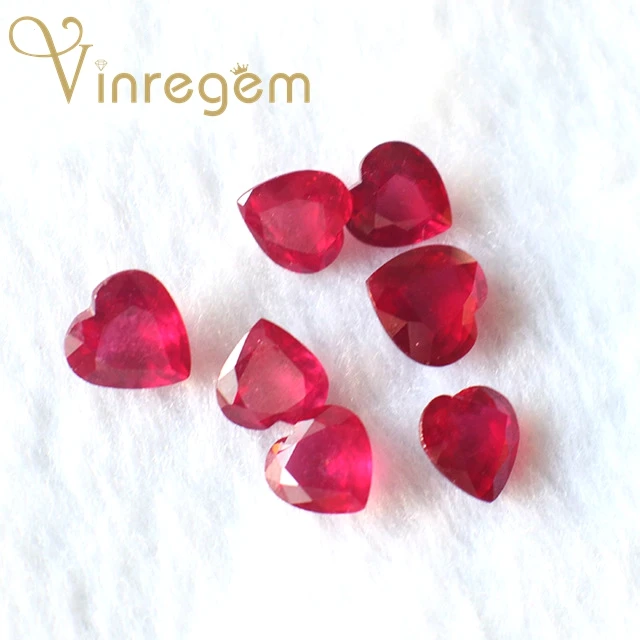 

Vinregem AAAAA Top Quality Natural Heart Cut Unheated African Ruby Loose Gemstone DIY Stones Fine Jewelry Wholesale Lots Bulk