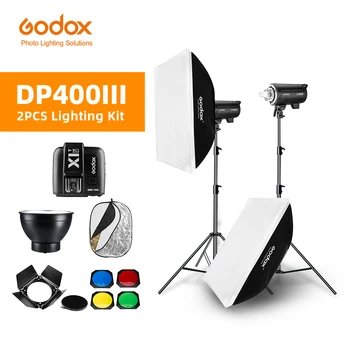 

1800W Godox DP400III 2x 400Ws Photo Studio Flash Lighting,Softbox,Light Stand, Studio Boom Arm Top Light Stand
