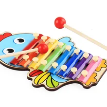 Детская Деревянная Игрушка-пианино для малышей 8 месяцев, обучающая игрушка-музыкальный инструмент для детей 1-2-3 лет, восемь тонов, Xyloph