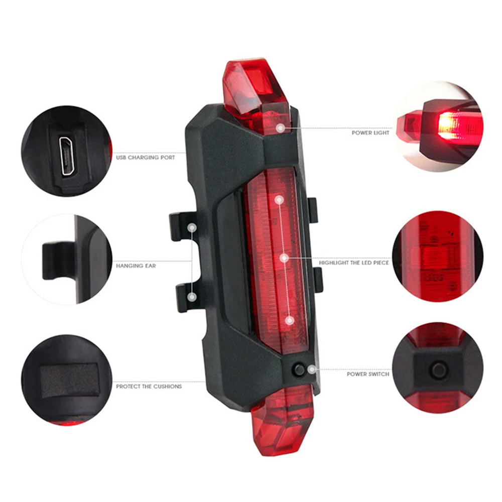 In Stock Bicycle Smart Light USB Rechargeable Bike Light Waterproof LED Headlight & Cycling Taillight Bike Accessories