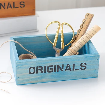 

Simple Wooden Desktop Storage Box Cosmetics Stationery Receiving Boxes for School and Family Living Room 19*12.5*6cm