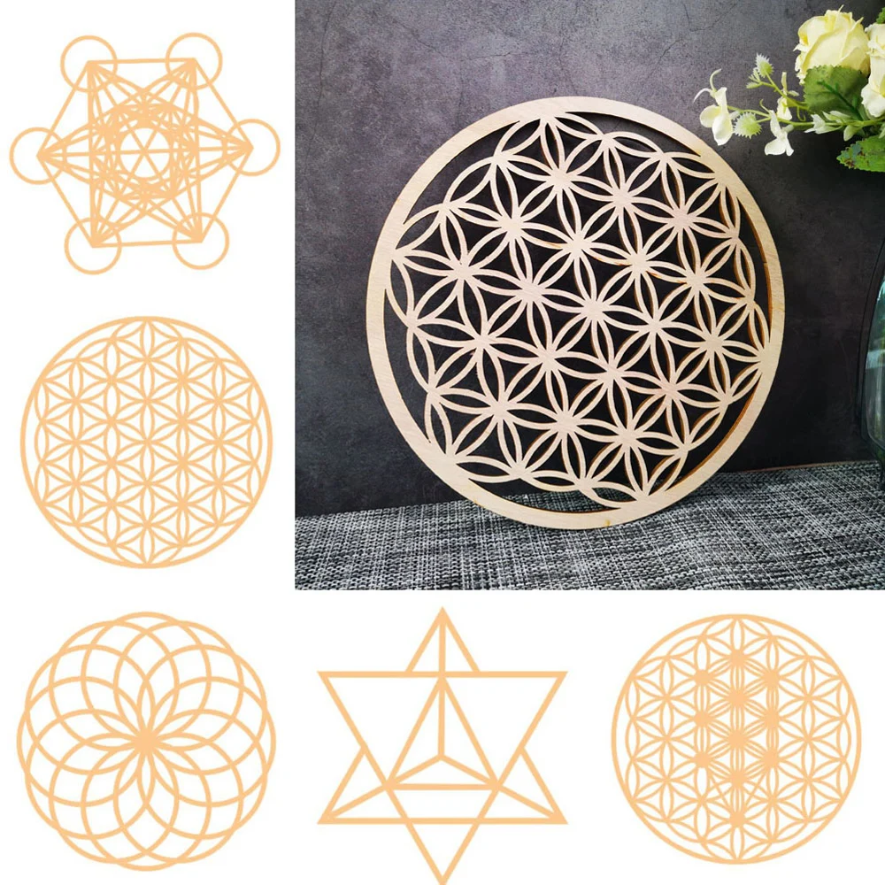 Details about   Flower of Life Shape Flower Of Life Energy Mat Wooden Wall Sign Slice Wood Base