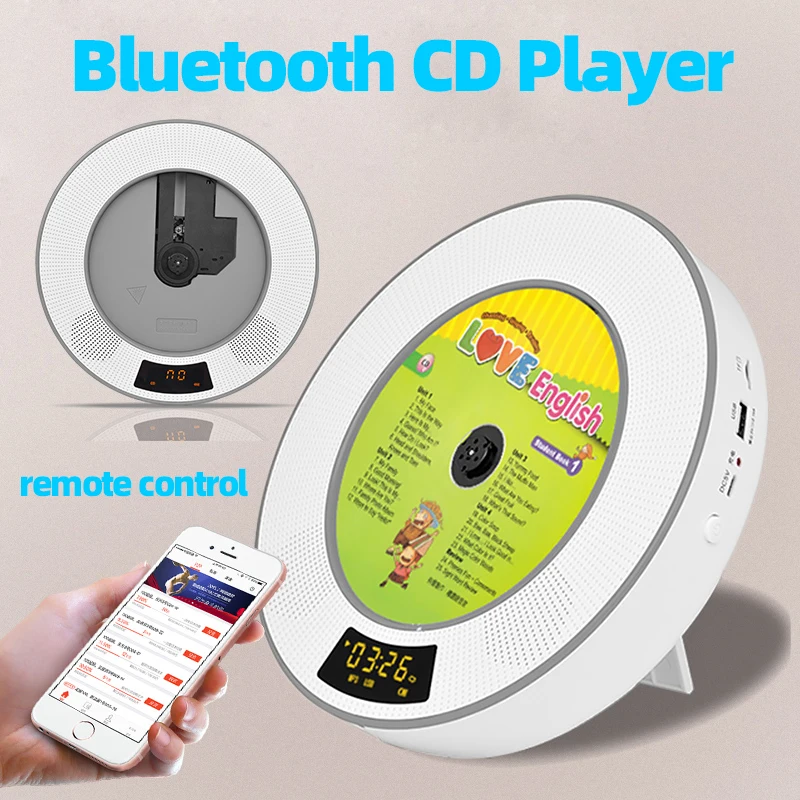 Bluetooth leitor de cd parede montável controle