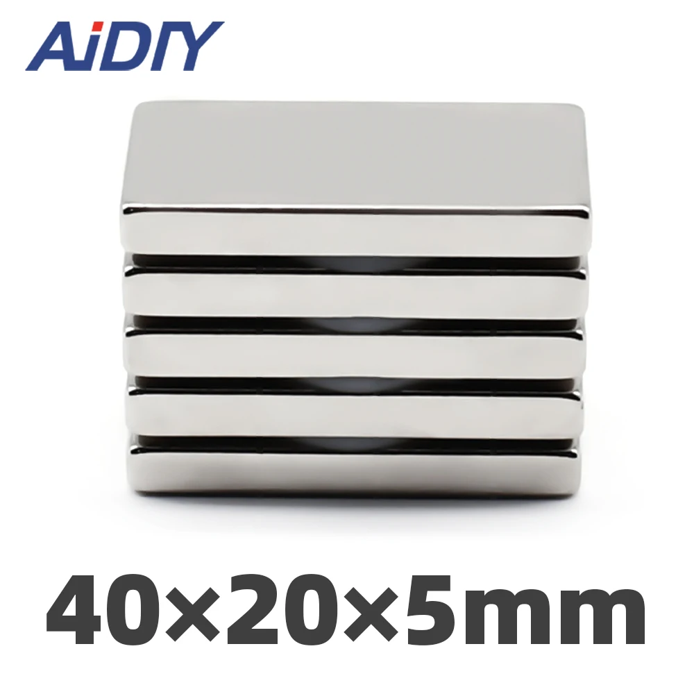 

AIDIY 1/5/20 Pcs 40mm x20mm x 5mm N35 Neodymium Magnet Super Strong Power Rare Earth Magnets Cuboid Block 40 * 20 * 5mm