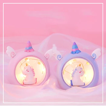 

Lovely LED Night Lamp Pink LED Night Light For Children Baby Kids Bedside Lamp children Toy Bedroom Lighting birthday gift DA