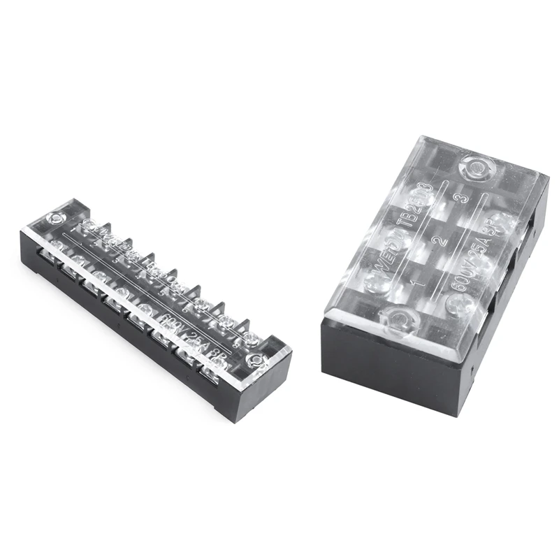 

13 Pcs 600V 25A Dual Row Screw Barrier Terminal Block, 3 Pcs 8 Position & 10 Pcs 3 Position
