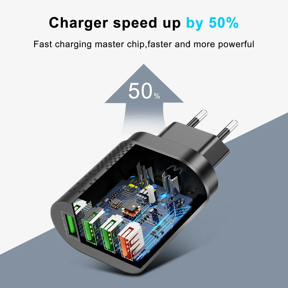 USB Charger 48W EU/US Phone Charger Quick Charge 3.0 For iPhone 12 11 3A Fast Chargeing For Xiaomi Mobile Phone Charger baseus 65w