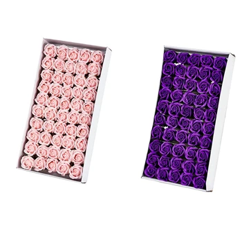 

100Pcs Floral Scented Bath Soap Rose Flower Petals Plant Essential Oil Rose Soap Set Bath Soap Shaped Petals Wedding Party Gifts