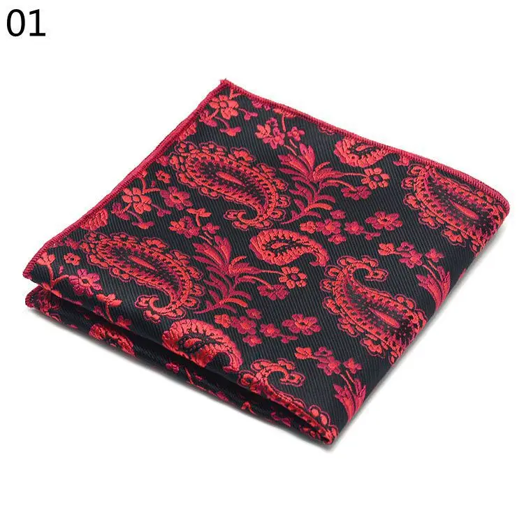 Men's Vintage Floral Paisley Silk Handkerchief Pocket Square 25*25CM For Wedding Party Chest Towel