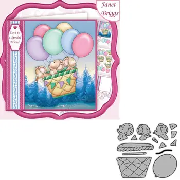 

Three mice on hot air balloon scrapbooking metal cutting dies alinacrafts stamps and craft dies for paper card making new 2020