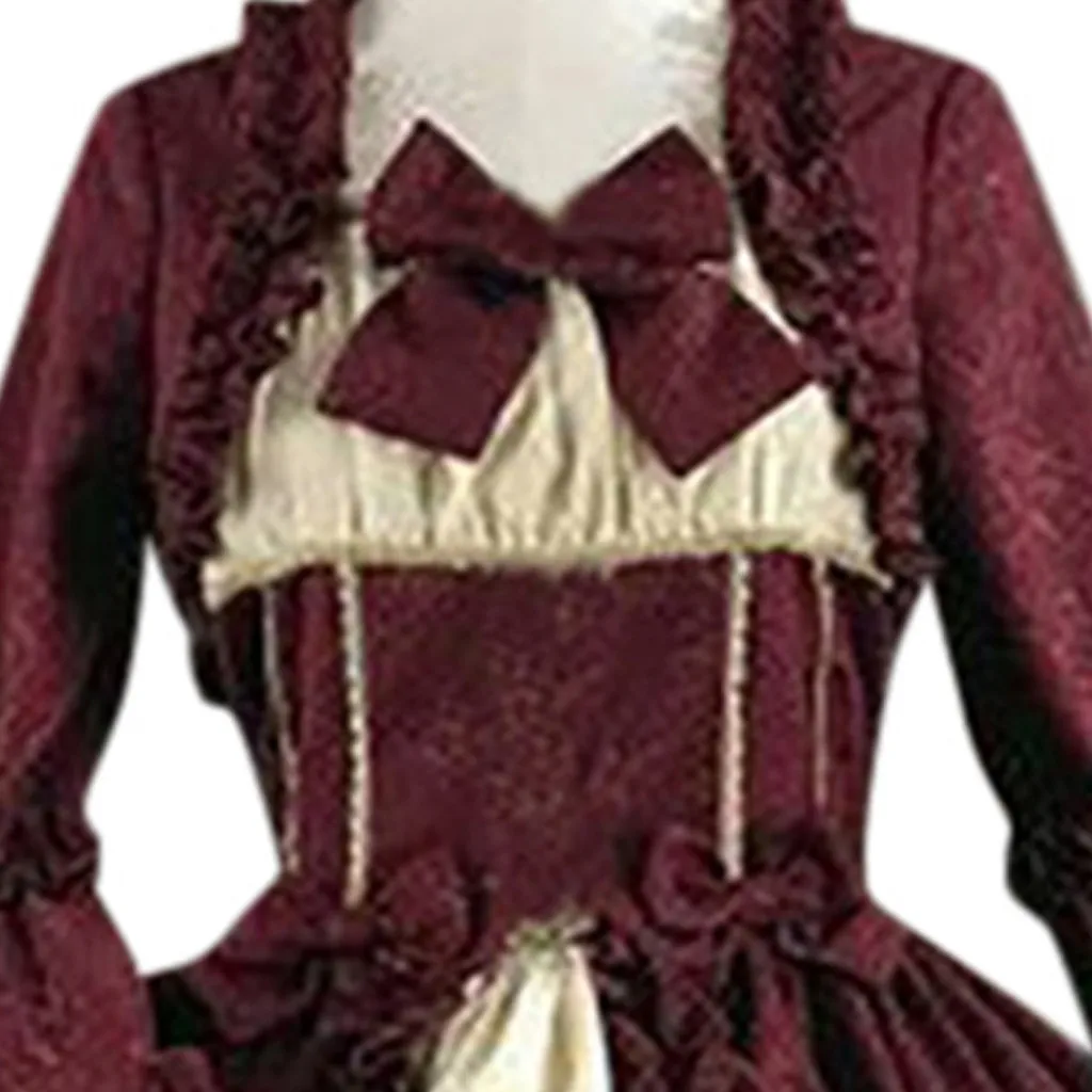 Платье Лолиты для косплея, модное женское винтажное готическое платье с квадратным воротником и бантом d90807