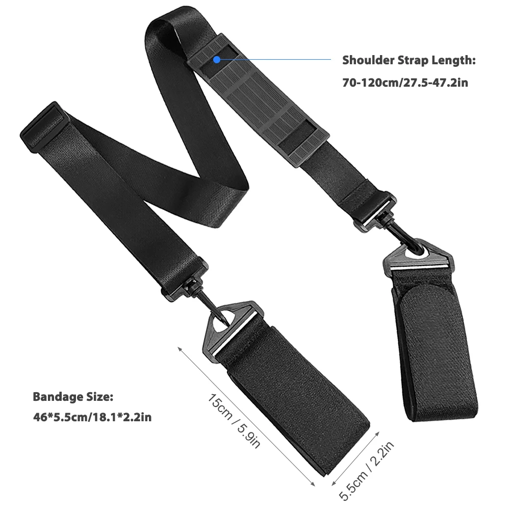 Ski Pole Carrying Strap Adjustable Ski Pole Shoulder Strap Skiboard Fixed Strap with Ant-Slip Pad Nylon Skiing Bag For Ski board 6