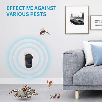 

Pest Repellers Ultrasonic Electronic Pest Control Rat Repeller also for Cockroach Mosquito Fly Bat Bird Spider Reject Killer 1pc