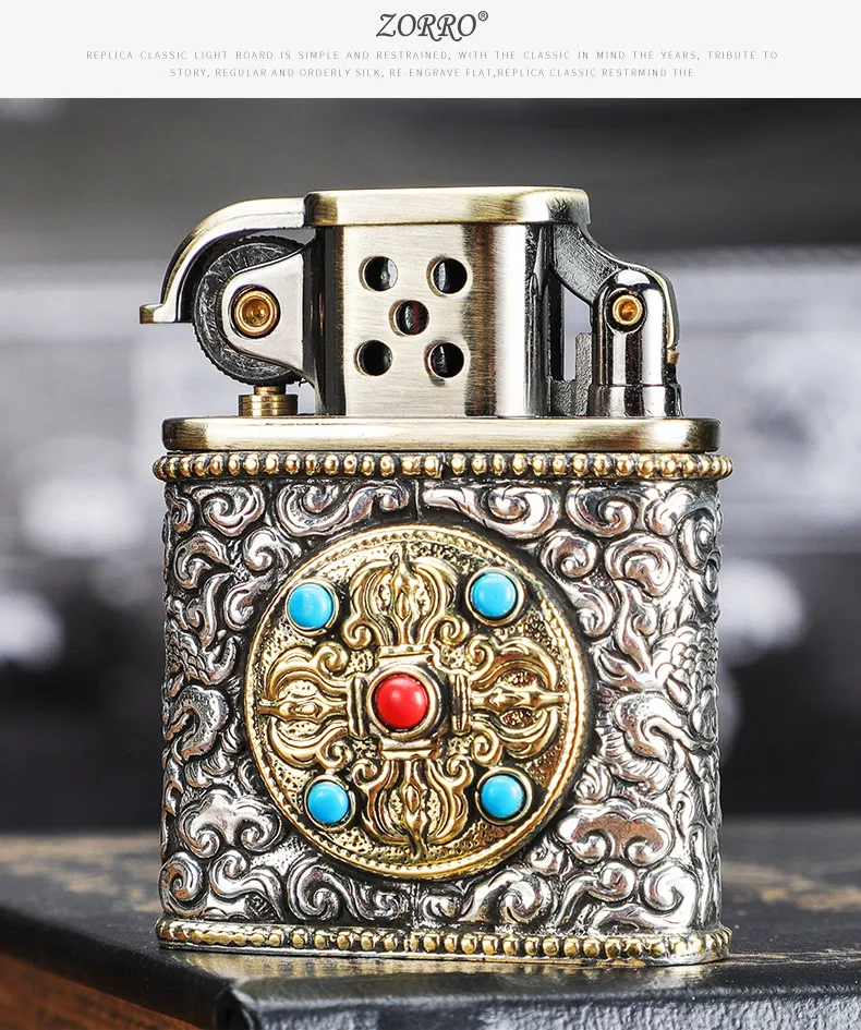 Lighters Not ZippoLighter Sterling Silver Creative Handpaws Grinding Wheels Retro Old Doors Old Style Personality Lighters