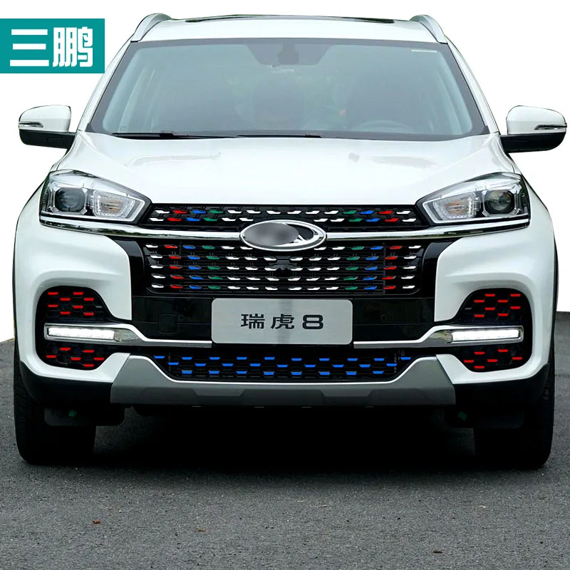Автомобильная наклейка на гриль трехцветная звездная отражающая вставка для CHERY