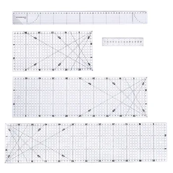 

5PCS Plastic Transparent French Curve Ruler SplIne Sewing Patchwork Feet Tailor Yardstick Cloth Cutting Rulers Quilting Tools