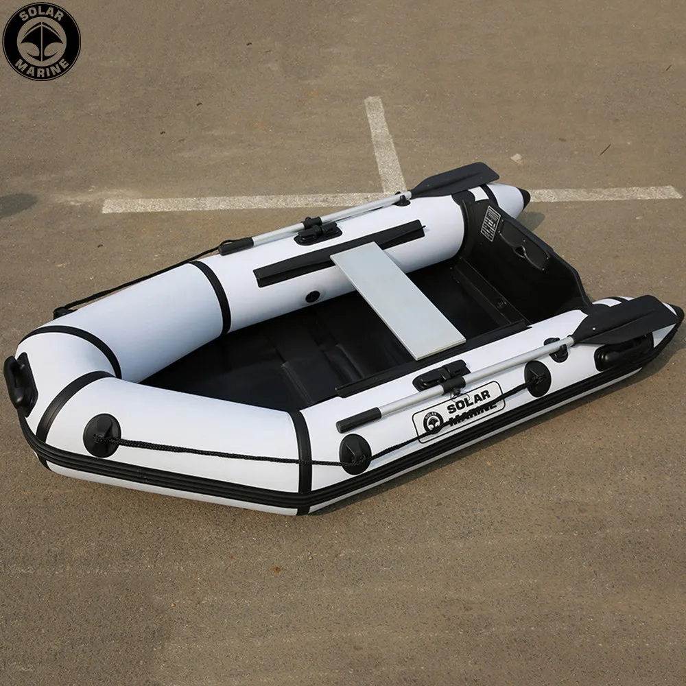 Solar Marine 3 Person 2.3M 0.9 MM PVC Inflatable Assault Boat Speed Kayak Canoe with Accessories For Fishing Or Water Sports