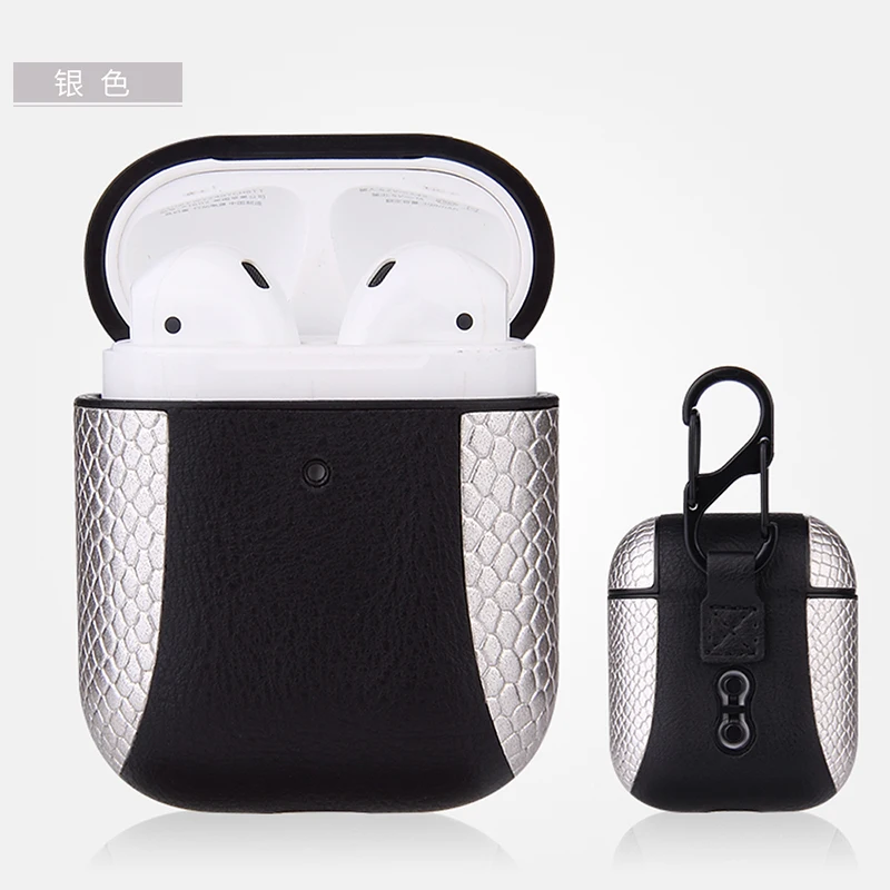 Silver airpods 2 1 Роскошный кожаный чехол для Apple Air pods 3 Pro защитный чехол для Apple Airpods Pro противоударный чехол для Airpods Pro 3 2 1 чехол - Цвет: Silver airpods 2 1