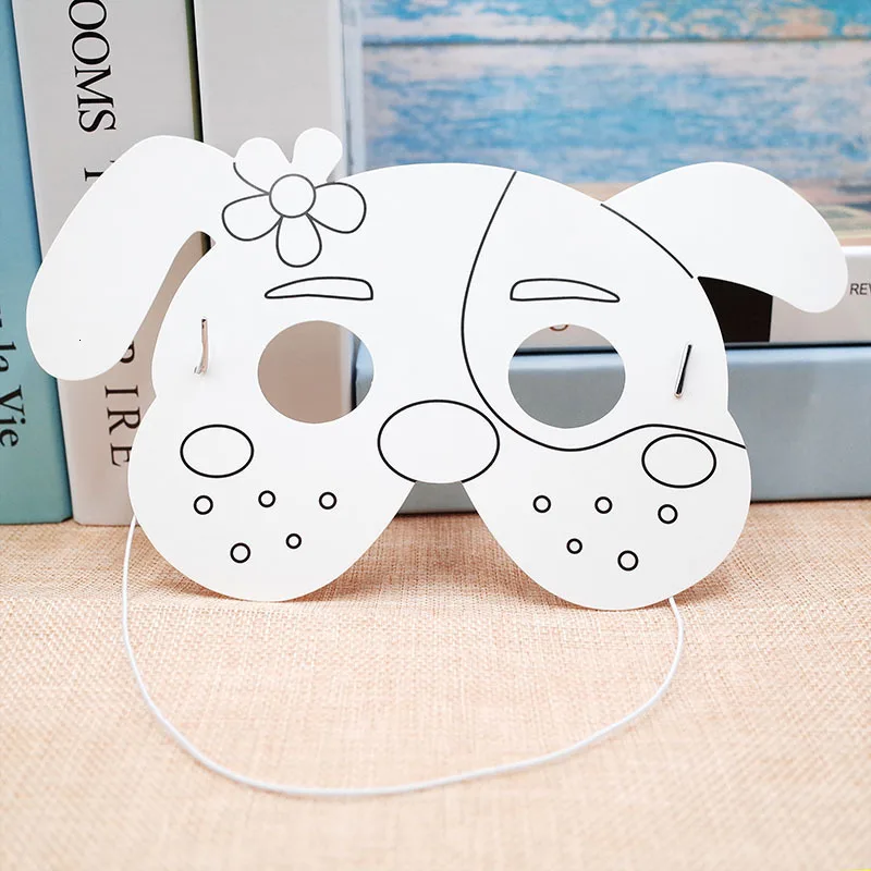 DIY заготовка маски игрушки для Детские ремесла дети граффити художественные материалы Обучающие Развивающие игрушки Монтессори вспомогательный материал для обучения игрушки - Цвет: Dog
