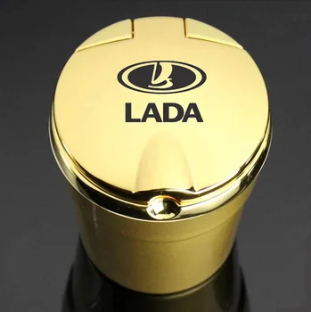 

With Led Lights Car Logo Creative Personality Ashtray For LADA NIVA XRAY XCODE Vesta 4x4Vision Concept Car Interio Accessories