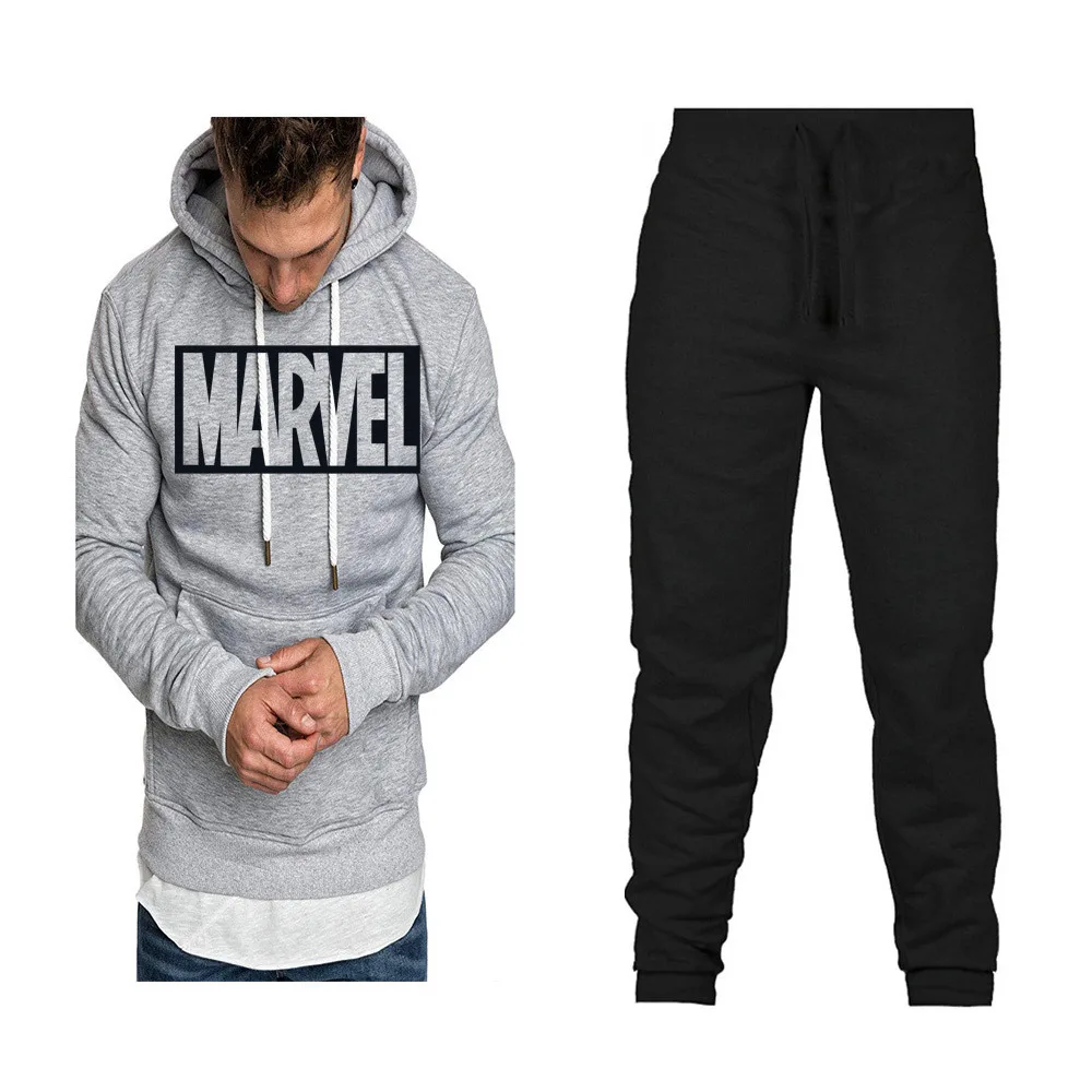 

Fashion Brand Men And Women Mixed Colors Hoodie Spring And Autumn Set plus Velvet Printed Coat Hoodie Sports Set