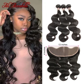 

Body Wave Bundles With Closure Peruvian Hair Bundles With Frontal 13x4 Lace Frontal With Bundles Transparent Lace Frontal