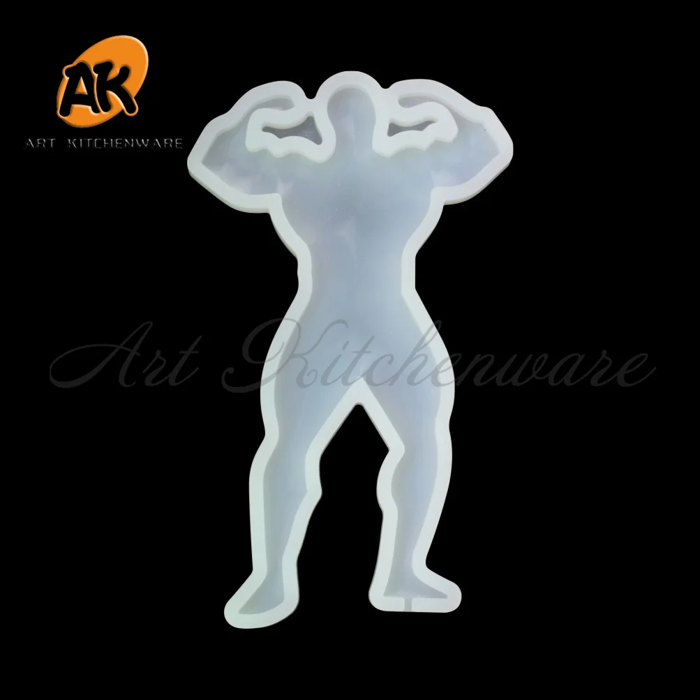 Muscle Man Design Stampo In Silicone Hercules Strong Man Fondente Mousse Stampo Regalo Al Cioccolato Strumenti Di Decorazione Accessori Da Forno