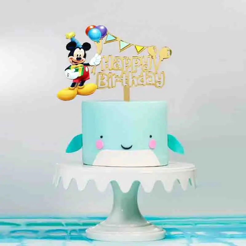 1pcs Cake Topper Frozen Mickey Mouse Mcqueen Kids Birthday Party Decoration Kids Cake Topper Anniversaire Cake Supplies Ballons Accessories Aliexpress