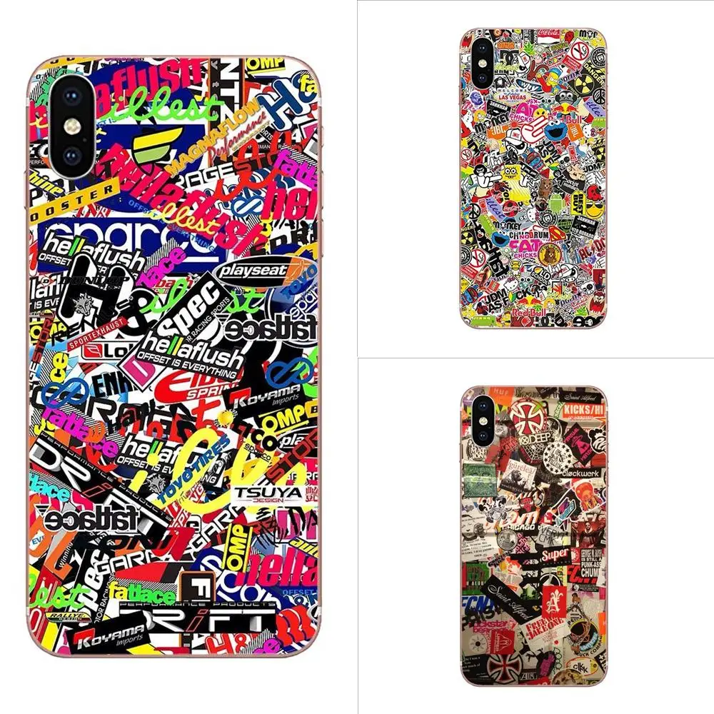 

TPU Shell Covers Jdm Car Graffiti Sticker Bomb Pattern For Xiaomi Redmi Mi 4 7A 9T K20 CC9 CC9e Note 7 9 Y3 SE Pro Prime Go Play